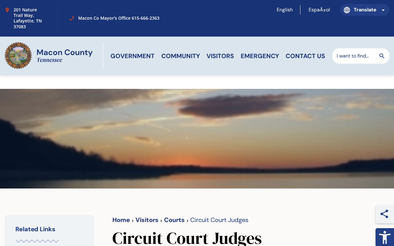 Macon County warrant records, county Circuit and Criminal Court information