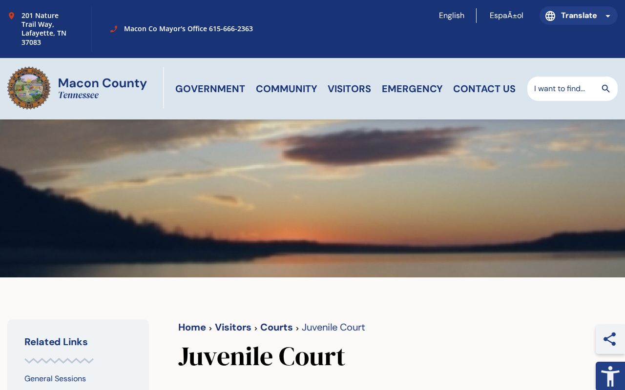 Macon County bench warrant lookup, Juvenile Court and Youth Services contact