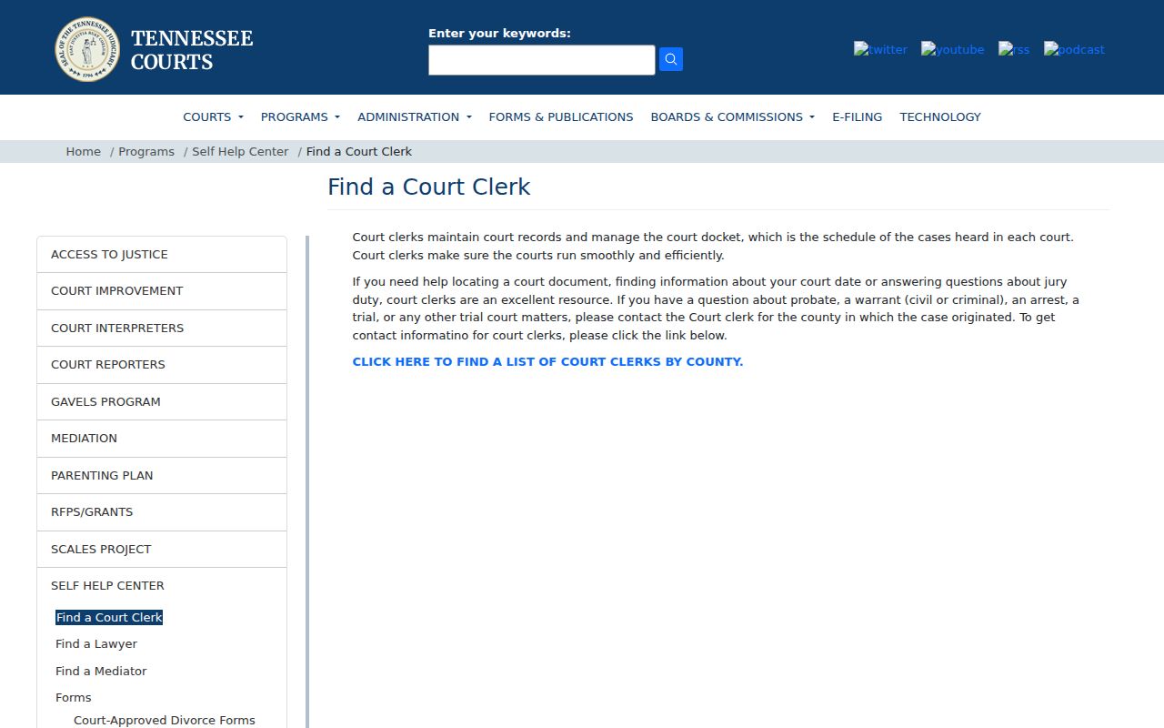 Macon County municipal warrant routing, Tennessee court clerk contact guidance