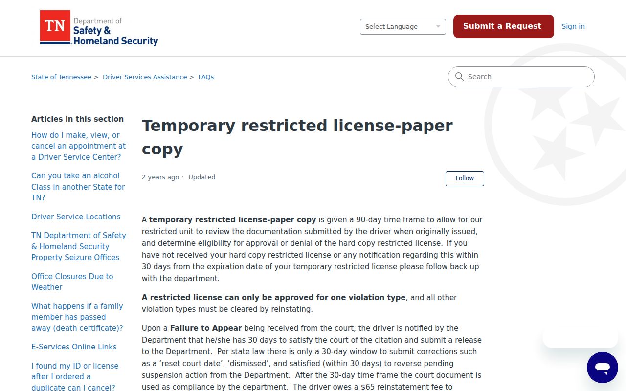 Macon County traffic warrants, Tennessee failure-to-appear compliance steps
